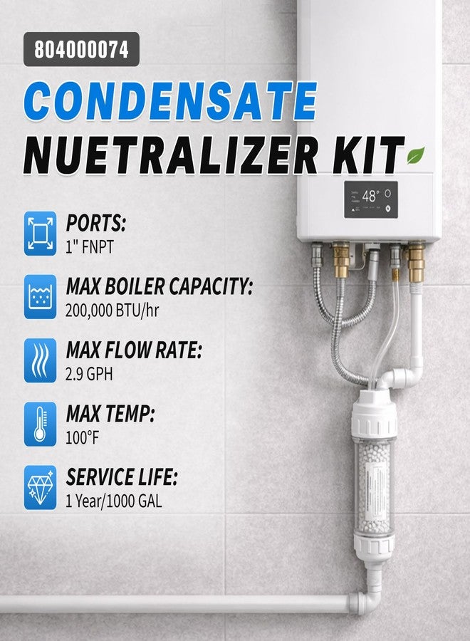 طقم مُعادل التكثيف Lazenta 804000074 متوافق مع سخانات المياه والغلايات الفورية Rinnai Sensei SE+ وM Series، بما في ذلك RU199i وRUC98i وM120SN - Image 3