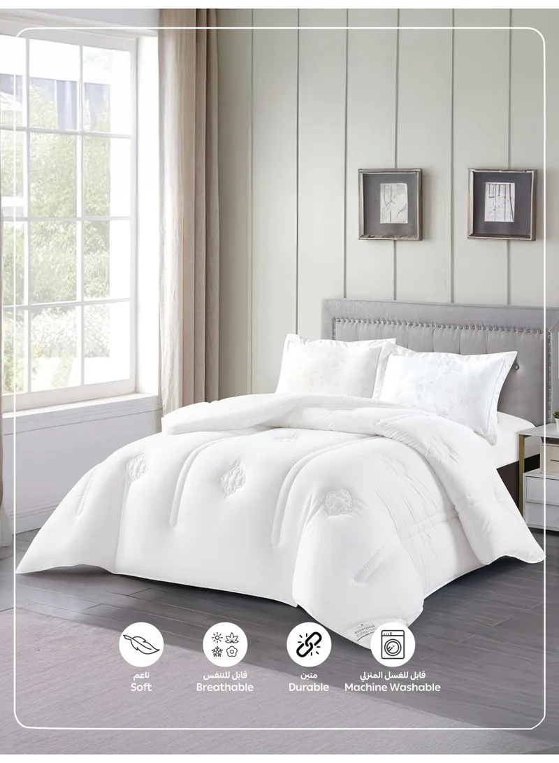 Donetella Bedding Comforter Set, King Size 260x240 cm - 3-Pcs Digital Print Quilted Bed Set, Microfiber Fabric - 1 Comforter And  2 Pillow Shams,