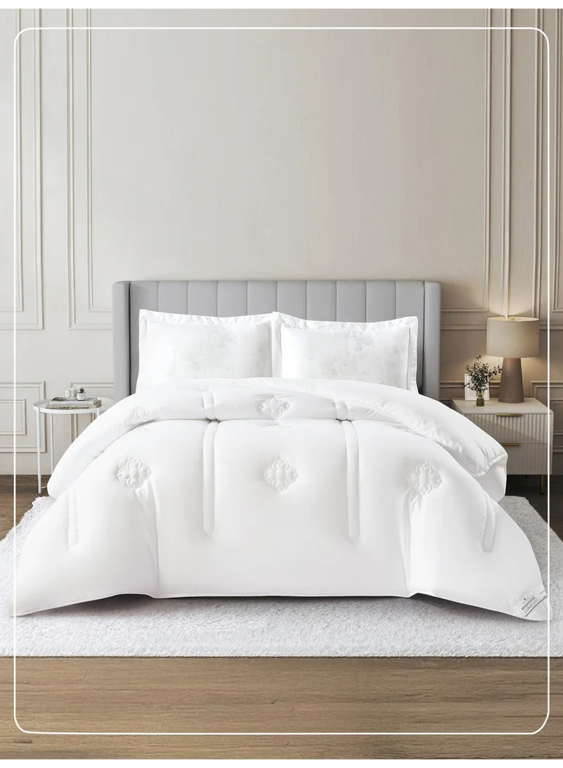 Donetella Bedding Comforter Set, King Size 260x240 cm - 3-Pcs Digital Print Quilted Bed Set, Microfiber Fabric - 1 Comforter And  2 Pillow Shams,