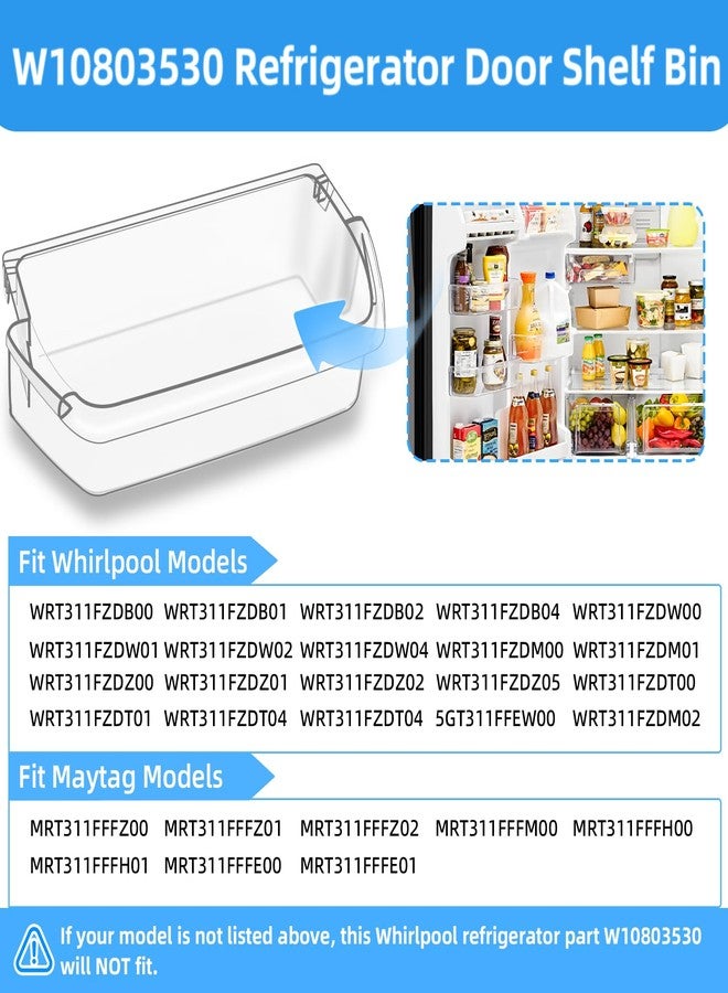 Alvar UPGRADED W10803530 W10582649 Door Shelf Bin WRT311FZDW01 Parts Compatible with Whirlpool Refrigerator Door Shelf AP5982593 PS11703474 WRT311FZDW00 WRT311FZDM00 WRT311FZDM01 WRT311FZDW02 Door Shelves - Image 3