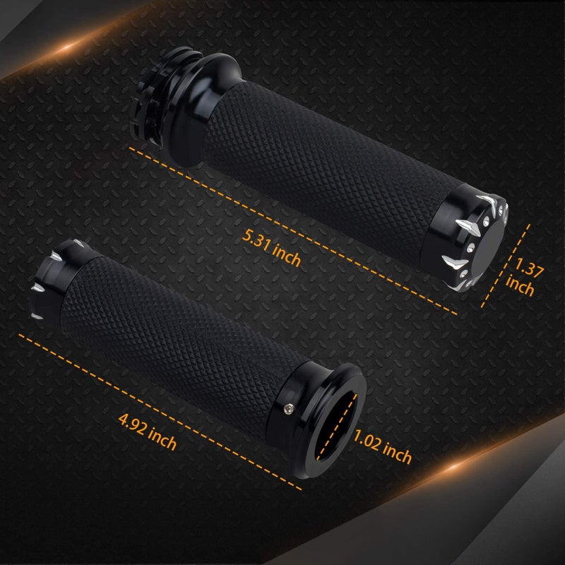 NTHREEAUTO Handlebar Hand Grips Motorcycle Throttle Grip for 1" / 25mm Handle Bars Universal Compatible with Harley Dyna Sportster 883 1200 Road Electra Glide Softail Touring - Image 5