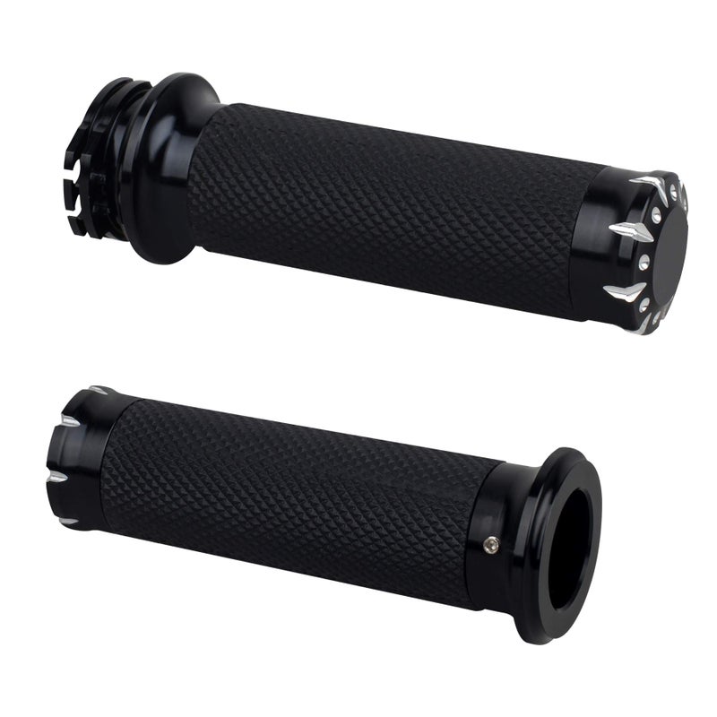 NTHREEAUTO Handlebar Hand Grips Motorcycle Throttle Grip for 1" / 25mm Handle Bars Universal Compatible with Harley Dyna Sportster 883 1200 Road Electra Glide Softail Touring - Image 1