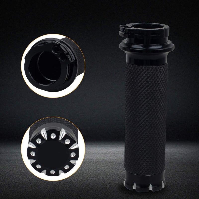 NTHREEAUTO Handlebar Hand Grips Motorcycle Throttle Grip for 1" / 25mm Handle Bars Universal Compatible with Harley Dyna Sportster 883 1200 Road Electra Glide Softail Touring - Image 2