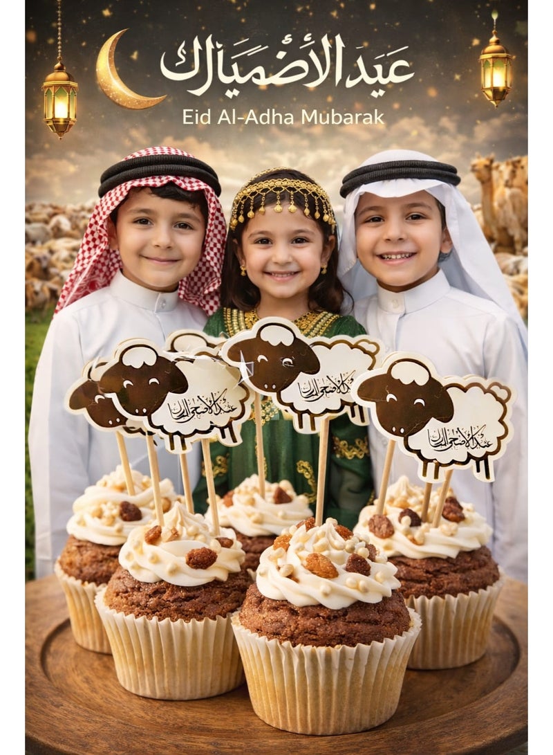 Eid Al-Adha Sheep Cake Topper Set for Cakes – Decorative Party Picks