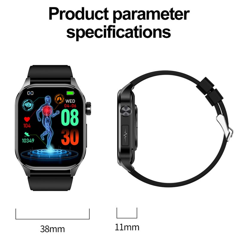 Smart Watch: 2.04-Inch High-Clear AMOLED Color Display, 24-Hour Health Monitoring - SOS Emergency Call, Fitness Watch for Men With 150 Sports Modes, Android Smartwatch for Outdoor Sports & Daily Use - Image 5