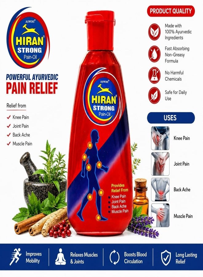 Aswini Strong Pain Relief Oil 35ml, Joint Pain ayurvedic tel, Long Lasting Relief, ghutne dard oil, kamar dard tel - Image 3