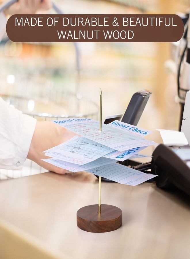 Giftormous Ticket Stabber Receipt Spike for Restaurant - Giftormous 2 PCS Receipt Holder Bill Fork with Heavy-Duty Wooden Base, Check Spindle for Kitchen Office - Image 2