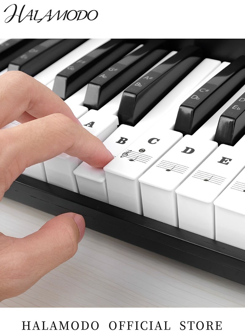 HALAMODO Transparent Piano Keyboard Stickers PVC Sticker Labels Piano Note Stickers Small Piano Accessories Removable Piano Keyboard Letters Great Visual Tool for Beginners and Kids  - Image 4