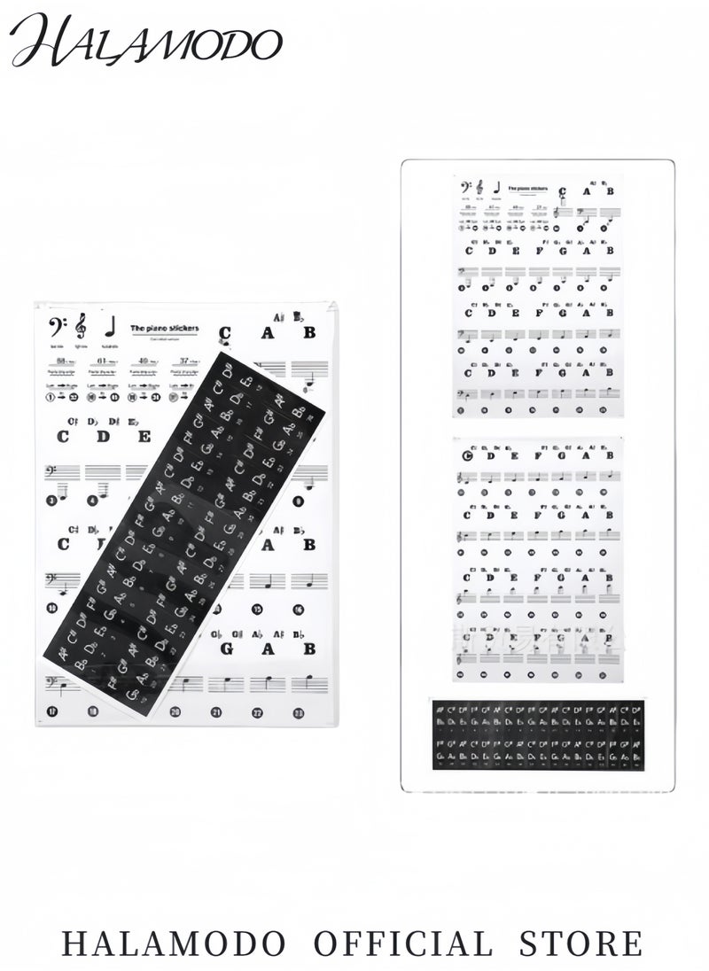 HALAMODO Transparent Piano Keyboard Stickers PVC Sticker Labels Piano Note Stickers Small Piano Accessories Removable Piano Keyboard Letters Great Visual Tool for Beginners and Kids  - Image 2