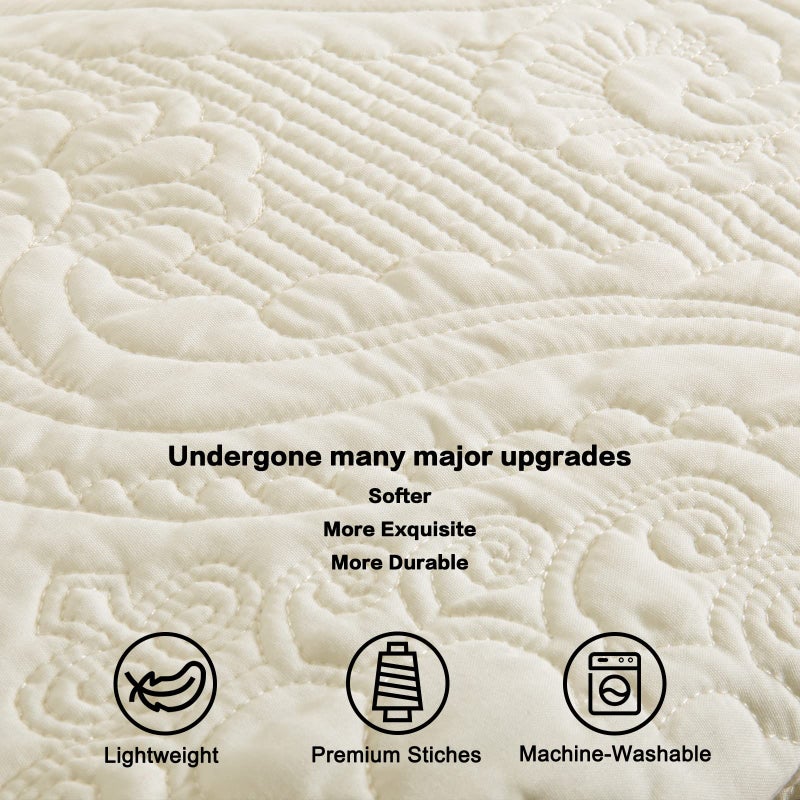 Bosowos مبطن وسادة شمس مجموعة من 2 زخرفة microfiber كوين السرير وسادة وسادة ناعمة التنفس الأغطية مع إغلاق المغلف (صفراء فاتحة 2pcs: 20 × 30inch) - Image 3