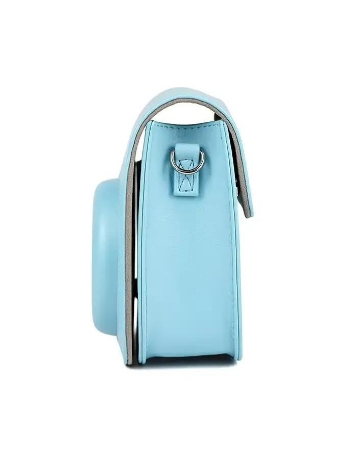 ماركة غير محددة - حقيبة علبة كاميرا فورية مع حزام لـ Instax Mini 11 الأزرق ، حقيبة جلدية بو مع جيب وحزام كتف قابل للتعديل (السماء الأزرق) - Image 1