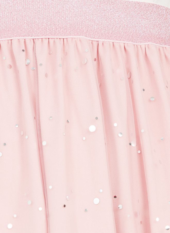 Styli Shimmer Tulle Midi Skirt  - Image 3