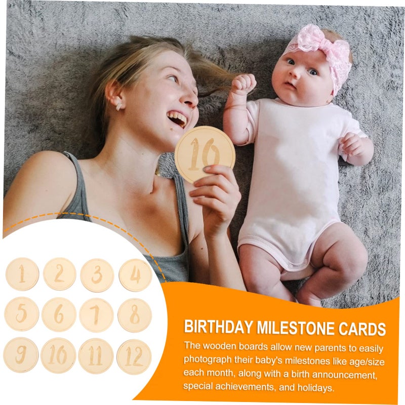 Monthly Photo Discs Growth Cards For Newborn Photography Keepsake 10x10x0 3cm - Image 4
