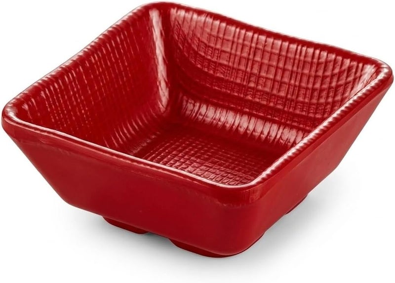 Servewell Melamine Square Plate 7x7x3 cm in Red