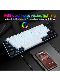 Rock Pow 60% Wired Gaming Keyboard, RGB Backlit Ultra-Compact Mini Keyboard, Waterproof Small Compact 61 Keys Keyboard for PC/Mac Gamer, Typist, Travel, Easy to Carry on Business Trip  - Image 4