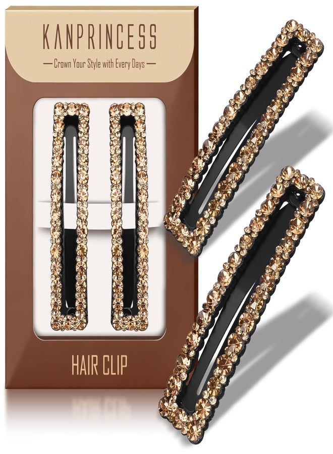 Kanprincess Rhinestone and Crystal Hair Clips 2-Pack, Sparkly Barrettes & Elegant Bling Accessories for Women & Girls（Set4） - Image 1