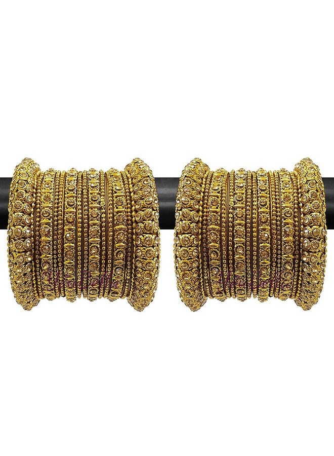 YouBella Fashion Jewellery Traditional Gold Plated Bracelet Bangles Set for Girls and Women (2.8) - Image 1