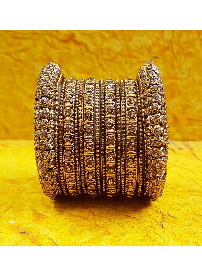 YouBella Fashion Jewellery Traditional Gold Plated Bracelet Bangles Set for Girls and Women (2.8) - Image 2