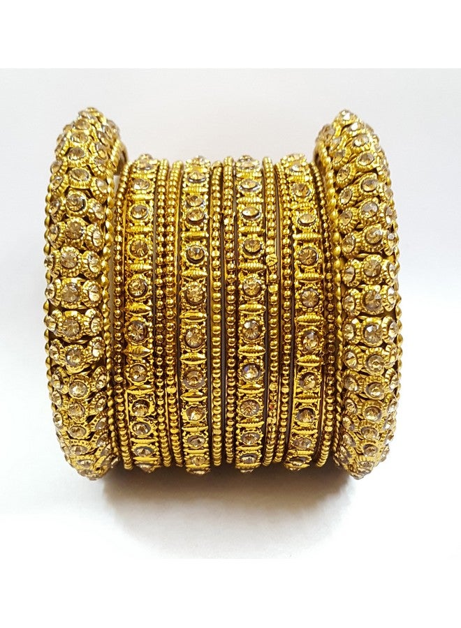 YouBella Fashion Jewellery Traditional Gold Plated Bracelet Bangles Set for Girls and Women (2.8) - Image 3