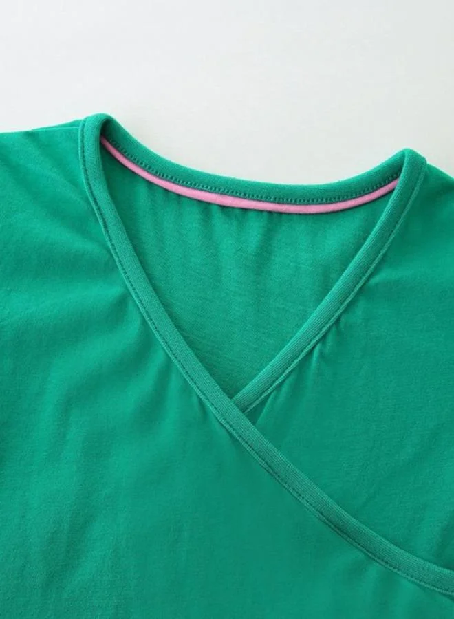 YUNIQEE Green Fit & Flare Crew Neck Printed Dress