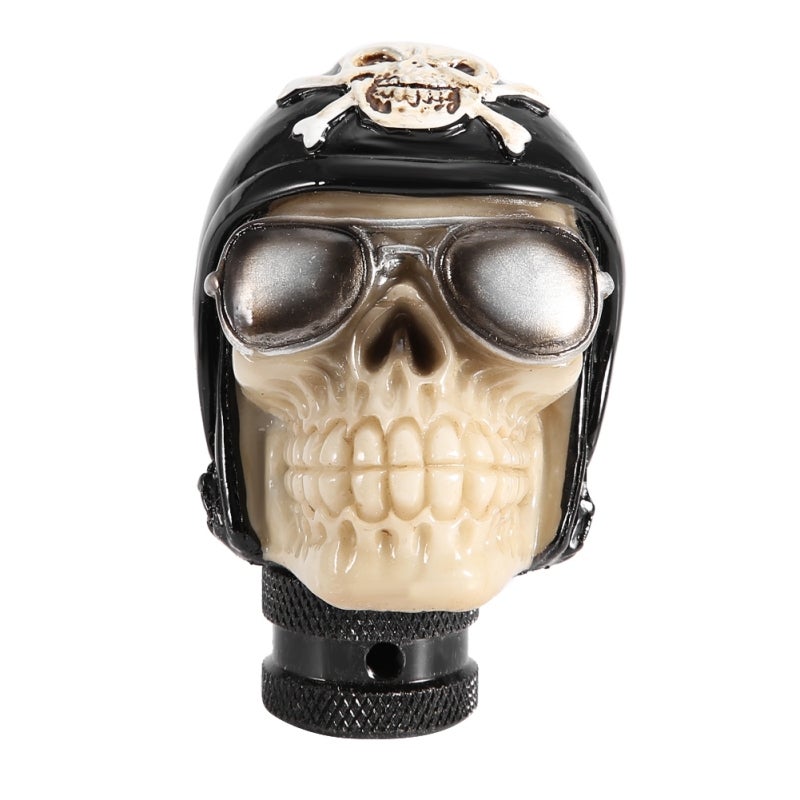 Manual Gear Shift Knob White Quality Eco-Friendly Resin - Exquisite Skeleton Skull Design - Universal Car Gear Knob for Most Manual Transmission Automotive Interior Upgrade - Image 2