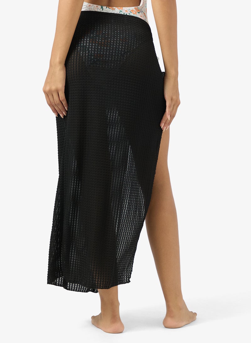 ELLA Cover Up Beach Skirt With Floral Detail - Image 3