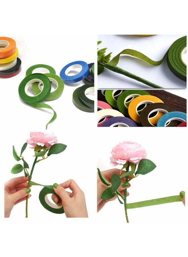 Transun Moo 4 Rolls 1/2 Inch Floral Tapes Florist Wraps for Bouquet Stem and Flowers Making Craft Projects (30 Yards, Mixed Color) - Image 5