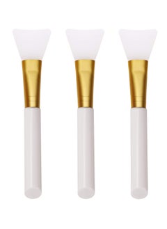 Mini Skater Mini Skater Brand 3Pcs Silicone Face Mask Brushes Soft Silicone Facial Mask Applicator Beauty Tool for Mud Clay Charcoal DIY Mixed MaskWhite 