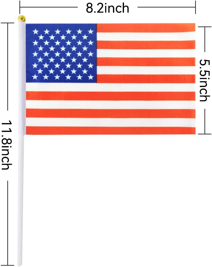 mflagperft Small American Flags On Stick, Mini Handheld American USA Flag, Ideal For Party Parades Sports Events Patriotic Festival 4th Of July Decorations - Image 2