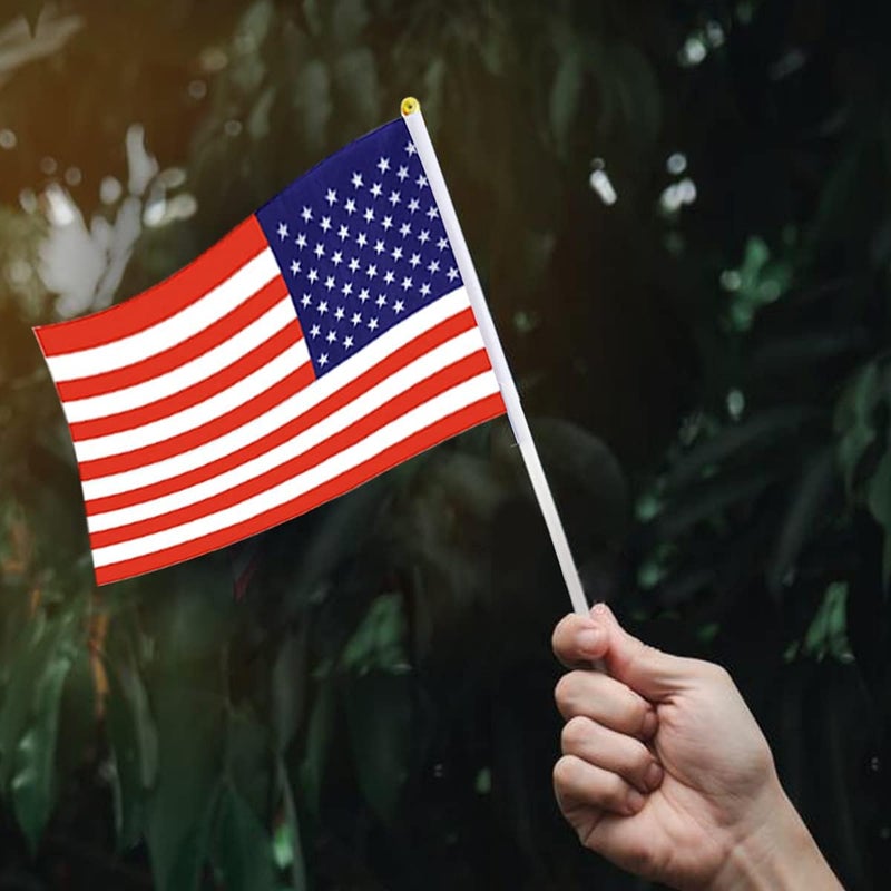 mflagperft Small American Flags On Stick, Mini Handheld American USA Flag, Ideal For Party Parades Sports Events Patriotic Festival 4th Of July Decorations - Image 5
