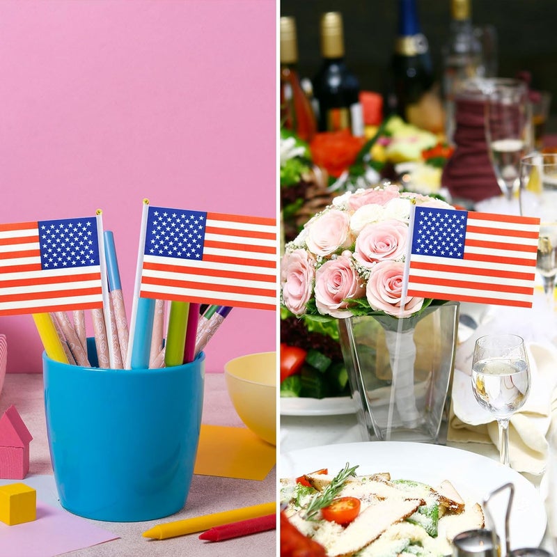 mflagperft Small American Flags On Stick, Mini Handheld American USA Flag, Ideal For Party Parades Sports Events Patriotic Festival 4th Of July Decorations - Image 4