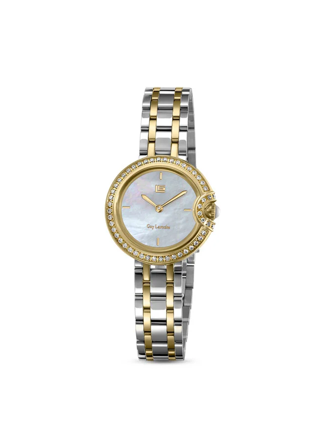 غاي لاروش Morgan White Dial Stainless Steel Bracelet Analog Watch for Women, 28mm