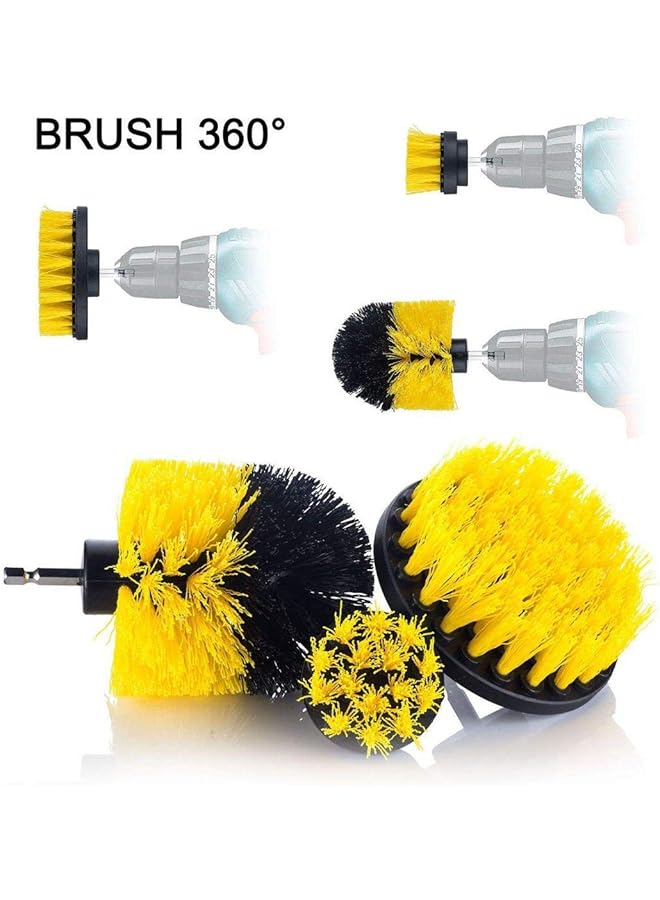 SMILEE Practical 3Pc Car Cleaning Brush Car Detailing Brush Drill Brush With Drill Attachment Tub Cleaner Scrubber Cleaning Brushes Automotive Detailing Spin Scrubber Set - Image 2