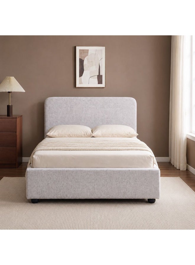 DANUBE HOME Maxillux Recta 120X200 Upholstered Kids Bed With Hydraulic Storage + USB | Modern Design Single Bed Frame Furniture | Comfortable Bed (Mattress Not Included) L217xW132xH104cm - Grey - Image 2