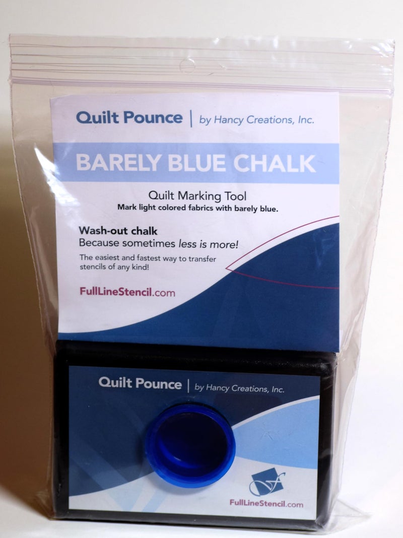 Full Line Stencil  Quilt Pounce Pad with Chalk Powder Refillable for Quilt Stencil Design Transfer and Fabric Marking  2 oz Barley Blue Chalk QPBB
