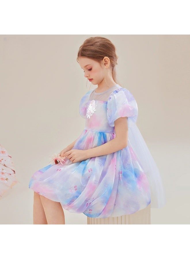 هالو كيتي مرحبا كيتي الفتيات فستان صيفي جديد المتوسطة والكبيرة ملابس الأطفال لطيف النمط الغربي التدرج اللباس - Image 3