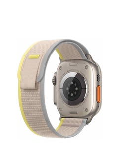 Generic Trail Loop Band Compatible With Apple Watch 8 Ultra 49mm, Nylon Sport Gray Yellow  - Image 2