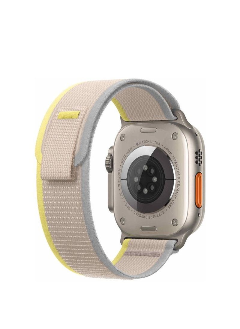 Generic - Trail Loop Band Compatible With Apple Watch 8 Ultra 49mm, Nylon Sport Gray Yellow - Image 1