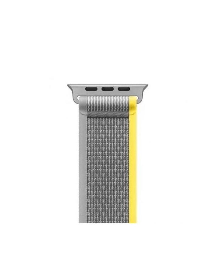 Generic - Trail Loop Band Compatible With Apple Watch 8 Ultra 49mm, Nylon Sport Gray Yellow - Image 1