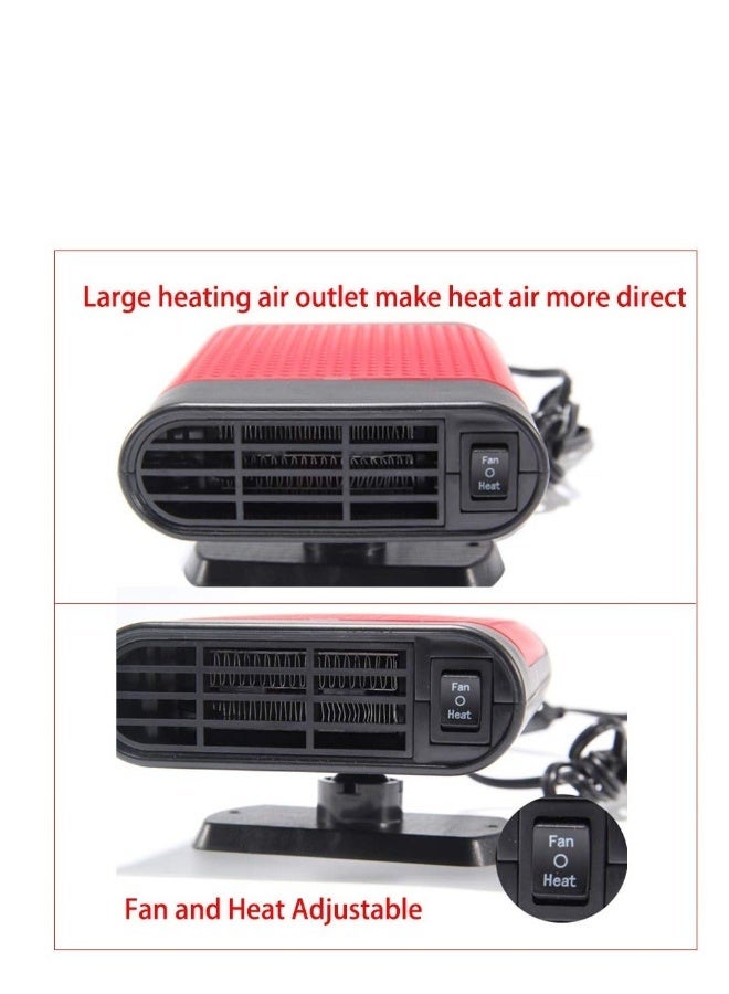 MUNTAQI Car Heater 12V Portable Winter Auto Van Defroster 150W Heating Demister Cooling Fan (Grey with Air Purification) - Image 4