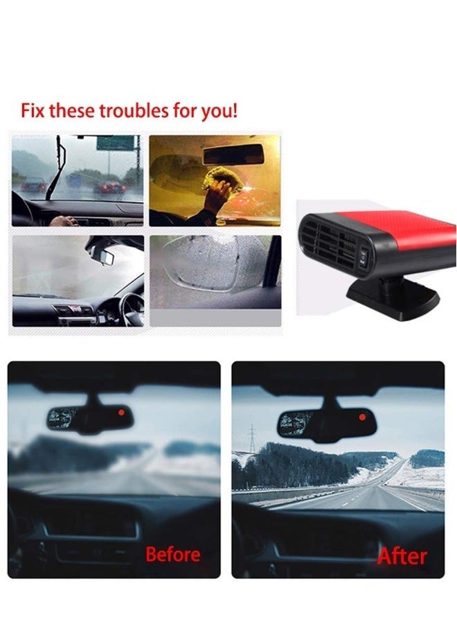 MUNTAQI Car Heater 12V Portable Winter Auto Van Defroster 150W Heating Demister Cooling Fan (Grey with Air Purification) - Image 3
