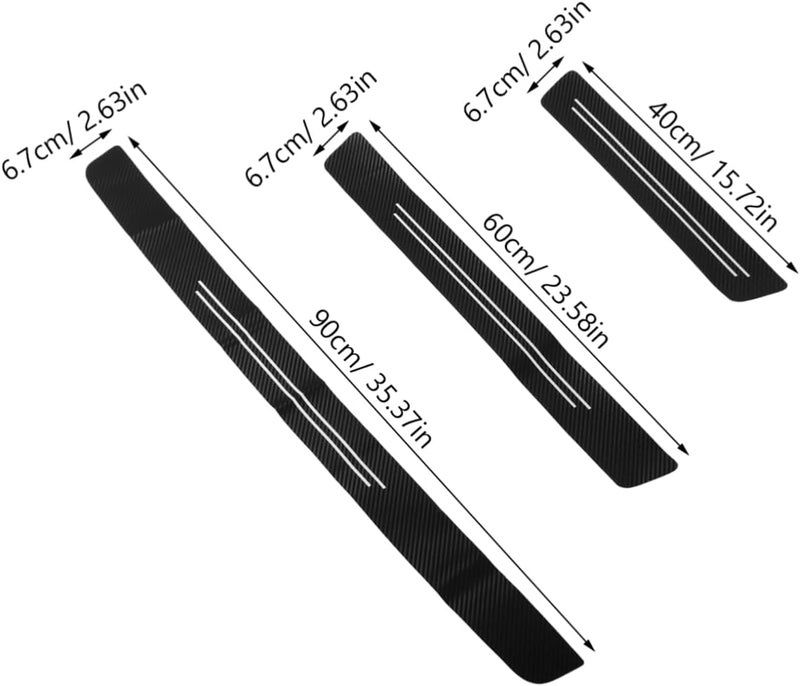 Cabilock 1set Car Door Sill Protectors Collision Trim Stickers Scratch-Resistant Pu Design Easy Installation Fits Vehicles Lines - Image 2