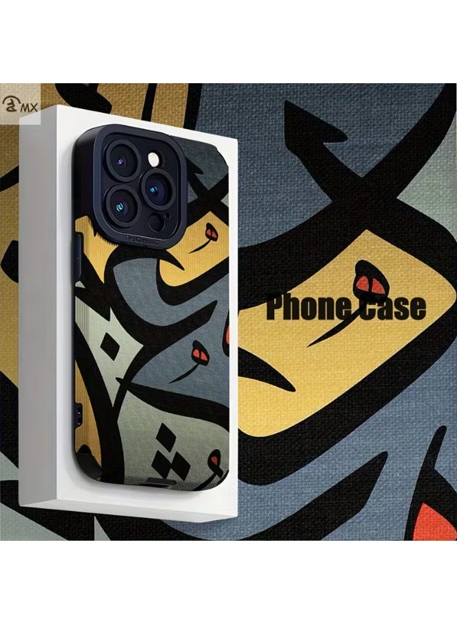 تيمو جراب ايفون بتصميم نمط فن الخط العربي الإبداعي من الجلد الصناعي المخصصة، مضادة للبقع، تغطية كاملة لحماية الهاتف من الصدمات والخدوش متوافق مع ايفون 16 برو - Image 1