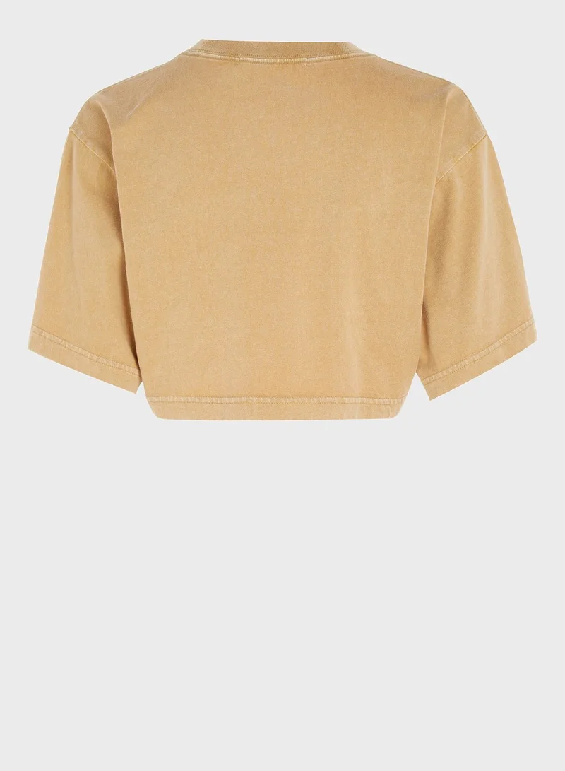 Calvin Klein Jeans Flute Sleeve Crop T-Shirt