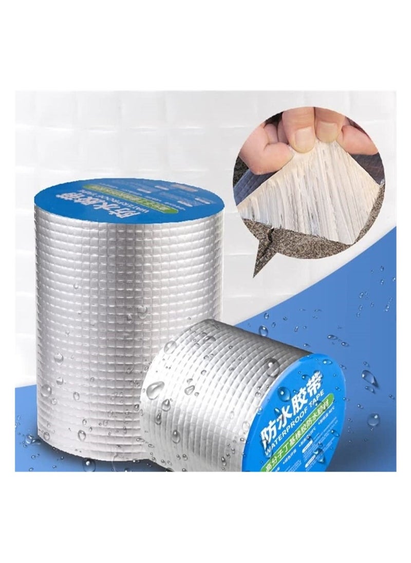 Super Strong Aluminum Foil Butyl Tape 10cm X 5m Super Waterproof Tape Self Adhesive Adhesive Tape Kitchen and Bathroom House Roof Mending Materials for Pipes Patch Holes - Image 2