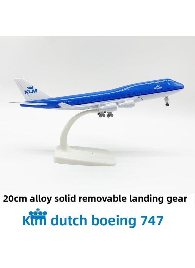 20cm Aircraft Model Alloy Solid Domestic And Foreign Major Aviation Boeing 737 Airbus 380 Ornaments Simulation Model-Color:20cm Netherlands 747  - Image 1