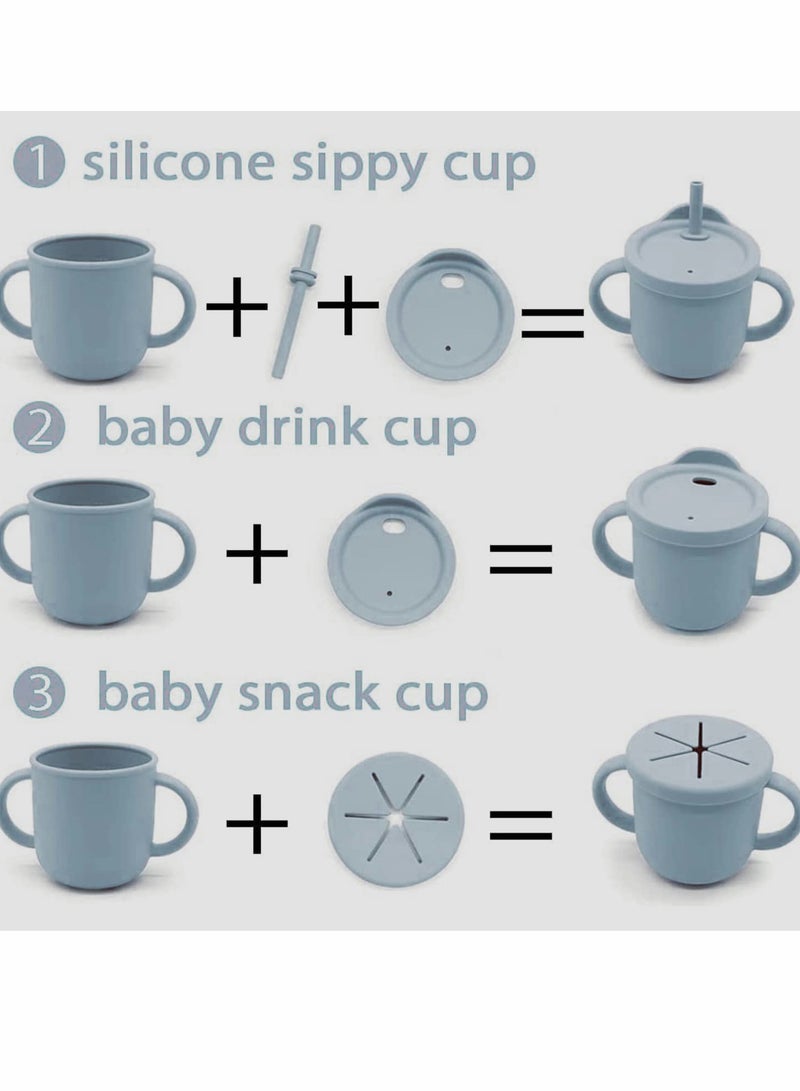 Excefore Silicone Sippy Cups for Baby, Sippy Cup & Snack 2-in-1 Container for Toddlers - Image 3