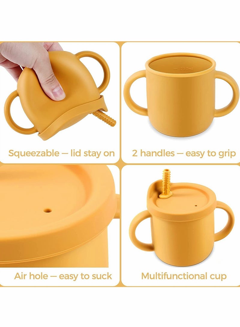 Excefore Silicone Sippy Cups for Baby, Sippy Cup & Snack 2-in-1 Container for Toddlers - Image 4