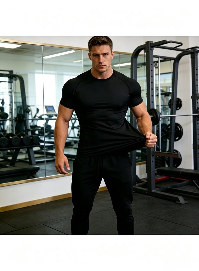 X-level Men's Compression Shirt Quick Dry Athletic Workout T Shirt Gym Fitness Short Sleeve Top Body Protective Gear - Image 4