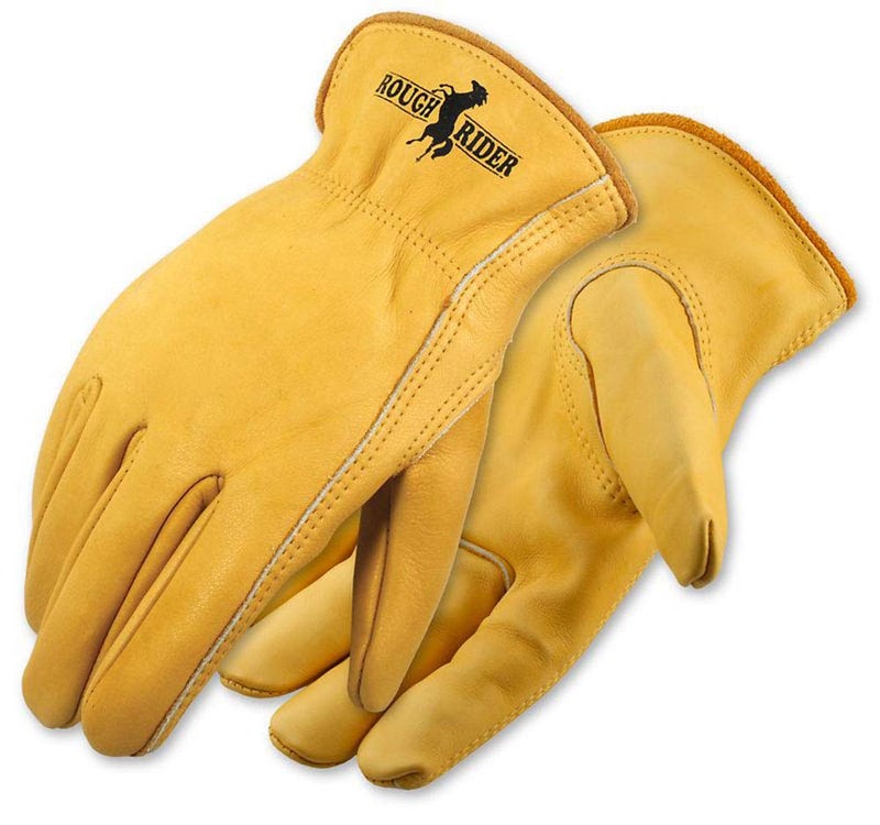 Galeton Rough Rider Premium Leather Driver Gloves With Elastic Back Gold, Medium (25001PR-M) - Image 1